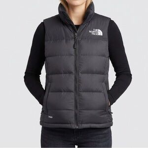 The North Face Women's Nuptse Vest 700 Down Puffer Black/Dark Grey Size Medium